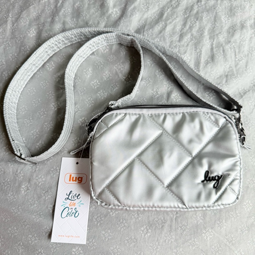 Lug Coupe SE Metallic Silver Quilted Crossbody Bag NWT